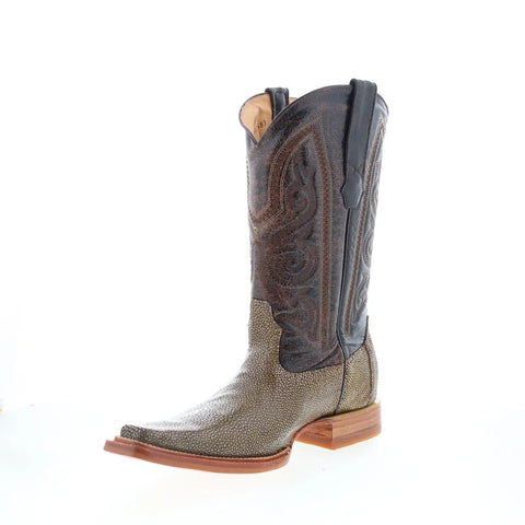 Los Altos Stingray Jewel Square Toe Mens Brown Wide Cowboy Western Boots