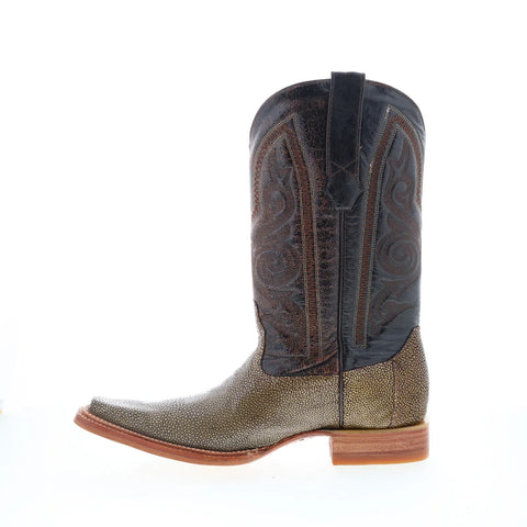 Los Altos Stingray Jewel Square Toe Mens Brown Wide Cowboy Western Boots