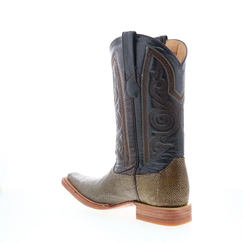 Los Altos Stingray Jewel Square Toe Mens Brown Wide Cowboy Western Boots