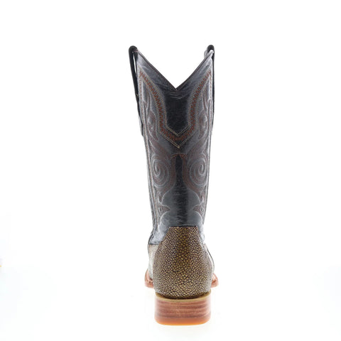 Los Altos Stingray Jewel Square Toe Mens Brown Wide Cowboy Western Boots