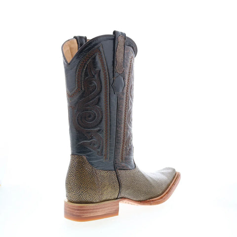 Los Altos Stingray Jewel Square Toe Mens Brown Wide Cowboy Western Boots