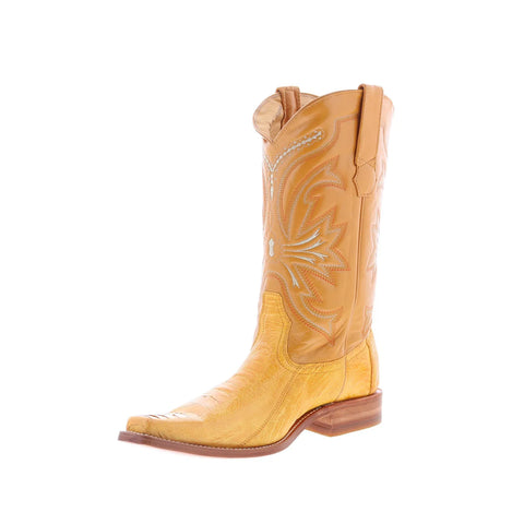 Los Altos Ostrich Leg Square Toe Boots Mens Brown Wide Cowboy Western Boots