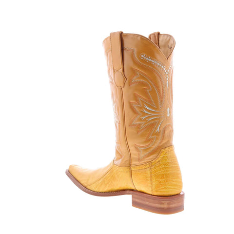 Los Altos Ostrich Leg Square Toe Boots Mens Brown Wide Cowboy Western Boots