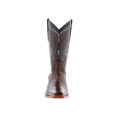 Los Altos Ostrich Versage One Stitching Mens Brown Wide Cowboy Western Boots