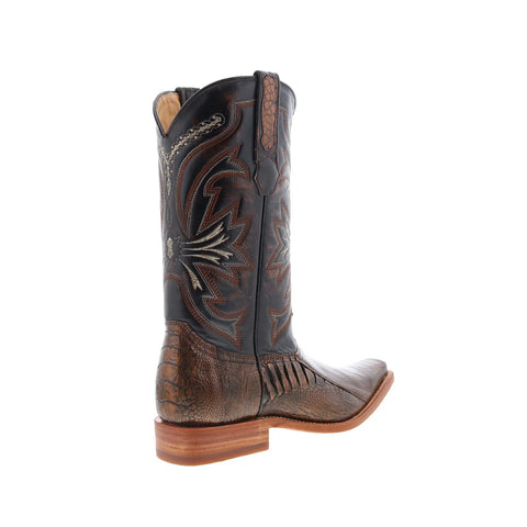 Los Altos Ostrich Versage One Stitching Mens Brown Wide Cowboy Western Boots