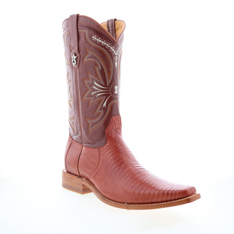 Los Altos Versace Boot Lizard Teju Mens Brown Wide Cowboy Western Boots