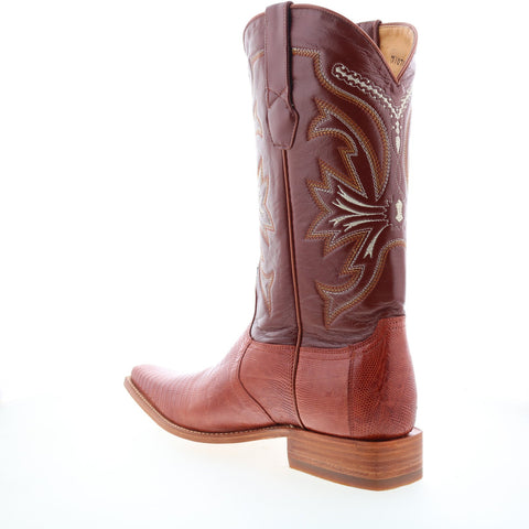 Los Altos Versace Boot Lizard Teju Mens Brown Wide Cowboy Western Boots