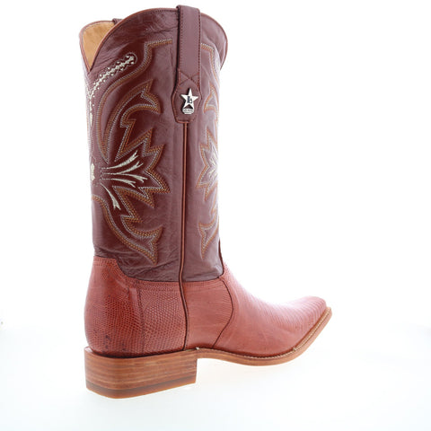 Los Altos Versace Boot Lizard Teju Mens Brown Wide Cowboy Western Boots