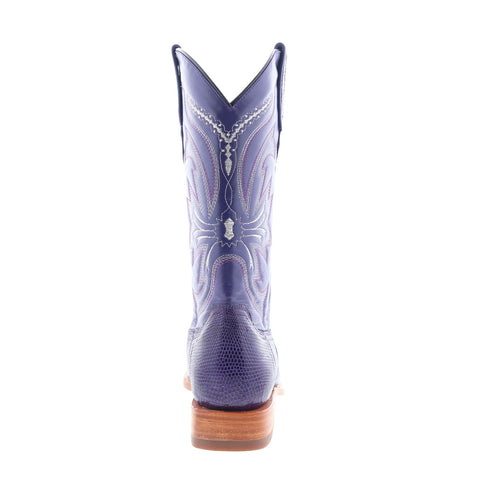Los Altos Versace Square Toe Teju Lizard Mens Purple Wide Cowboy Western Boots