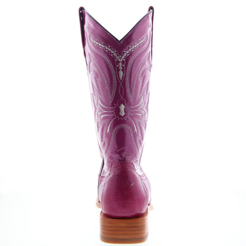 Los Altos Versace Square Toe Teju Lizard Mens Purple Wide  Western Boots
