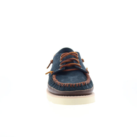 Sebago Keuka Lea Canoe Moc Mens Blue Suede Loafers & Slip Ons Boat Shoes