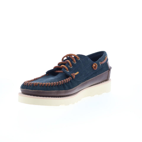 Sebago Keuka Lea Canoe Moc Mens Blue Suede Loafers & Slip Ons Boat Shoes