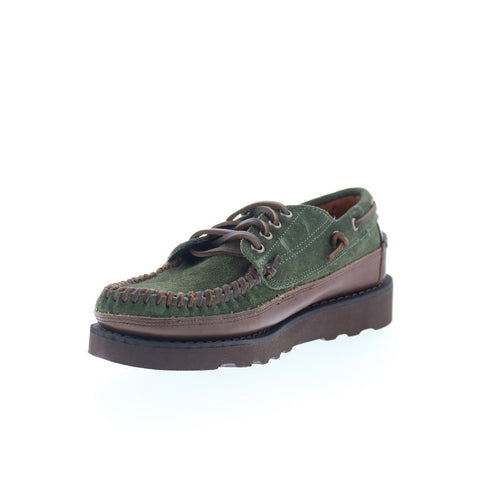 Sebago Keuka Lea Canoe Moc Mens Green Suede Loafers & Slip Ons Boat Shoes
