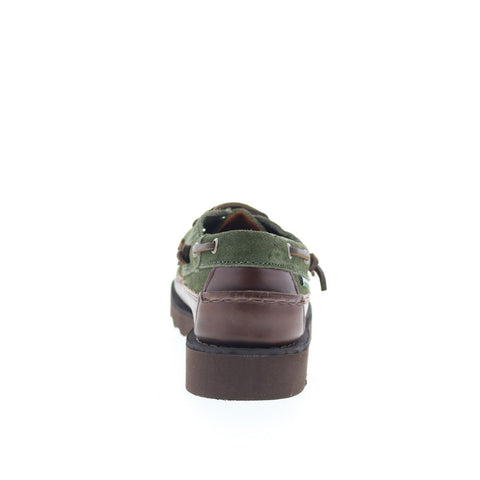 Sebago Keuka Lea Canoe Moc Mens Green Suede Loafers & Slip Ons Boat Shoes