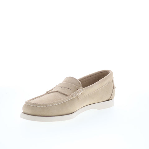 Sebago Dan Boat Flesh Out Mens Beige Suede Loafers & Slip Ons Penny Shoes