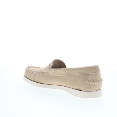 Sebago Dan Boat Flesh Out Mens Beige Suede Loafers & Slip Ons Penny Shoes