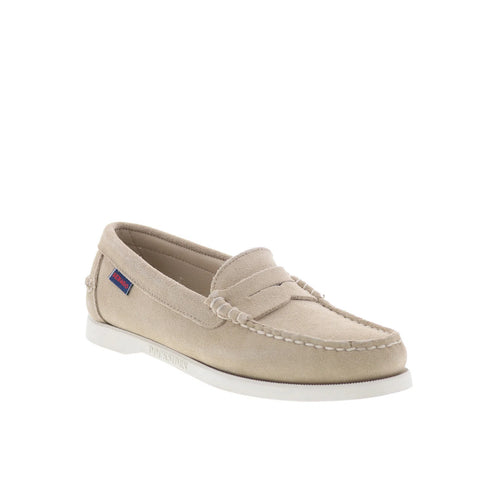 Sebago Dan Boat Flesh Out Mens Beige Suede Loafers & Slip Ons Penny Shoes