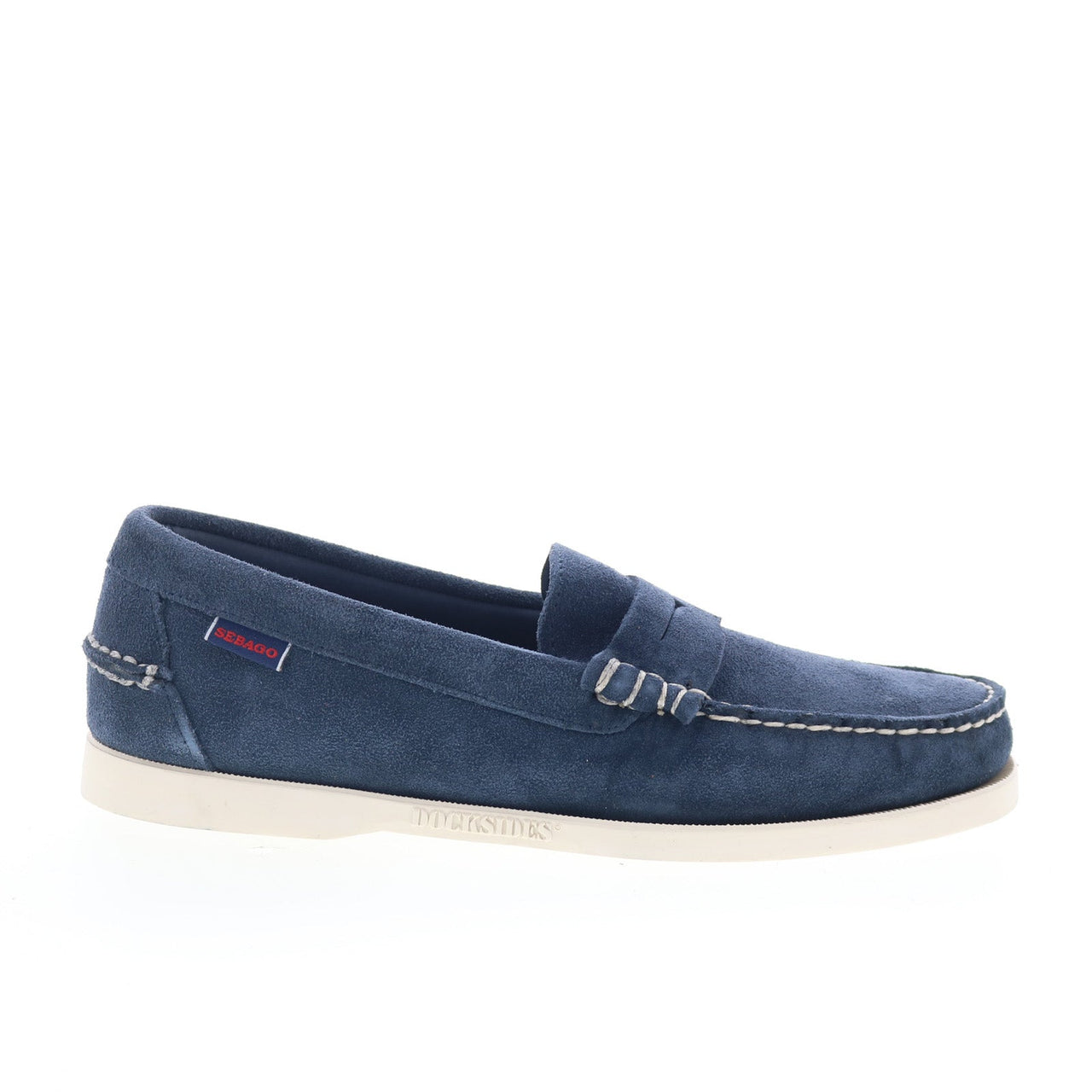 Sebago Dan Boat Flesh Out Mens Blue Suede Loafers & Slip Ons Penny Sho ...