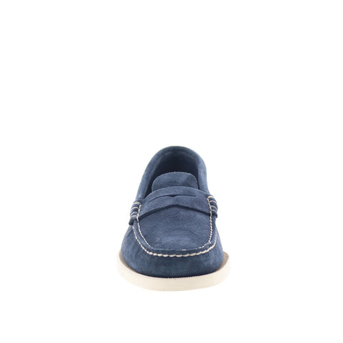 Sebago Dan Boat Flesh Out Mens Blue Suede Loafers & Slip Ons Penny Shoes