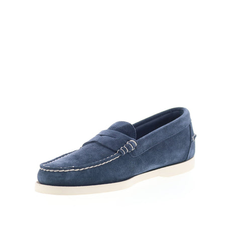 Sebago Dan Boat Flesh Out Mens Blue Suede Loafers & Slip Ons Penny Shoes