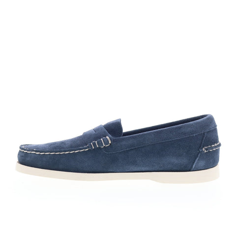 Sebago Dan Boat Flesh Out Mens Blue Suede Loafers & Slip Ons Penny Shoes