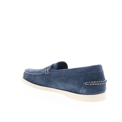 Sebago Dan Boat Flesh Out Mens Blue Suede Loafers & Slip Ons Penny Shoes