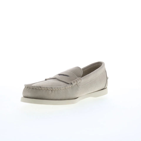 Sebago Dan Boat Flesh Out Mens Brown Suede Loafers & Slip Ons Penny Shoes