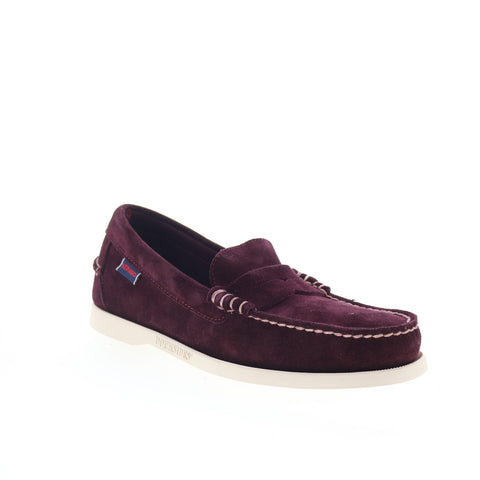 Sebago Dan Boat Flesh Out Mens Burgundy Loafers & Slip Ons Penny Shoes