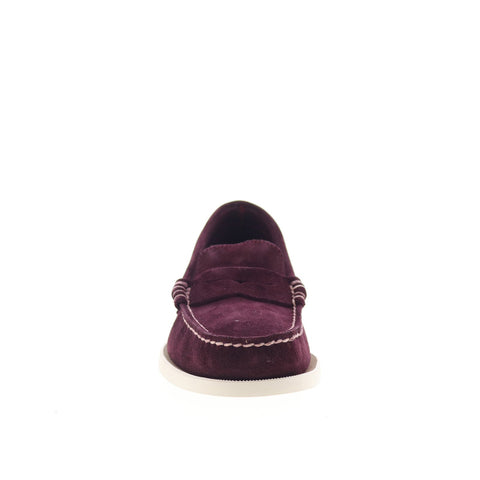Sebago Dan Boat Flesh Out Mens Burgundy Loafers & Slip Ons Penny Shoes
