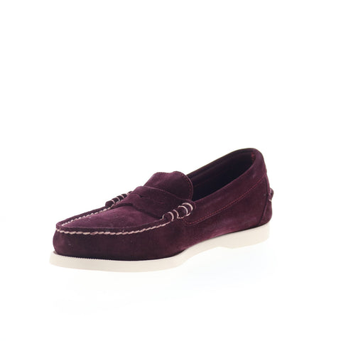 Sebago Dan Boat Flesh Out Mens Burgundy Loafers & Slip Ons Penny Shoes
