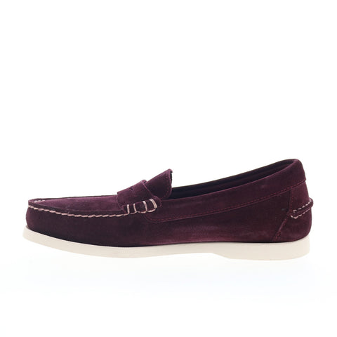 Sebago Dan Boat Flesh Out Mens Burgundy Loafers & Slip Ons Penny Shoes