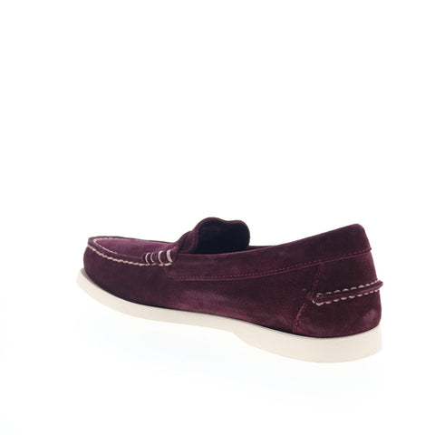 Sebago Dan Boat Flesh Out Mens Burgundy Loafers & Slip Ons Penny Shoes