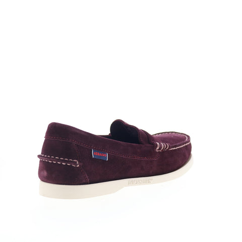 Sebago Dan Boat Flesh Out Mens Burgundy Loafers & Slip Ons Penny Shoes