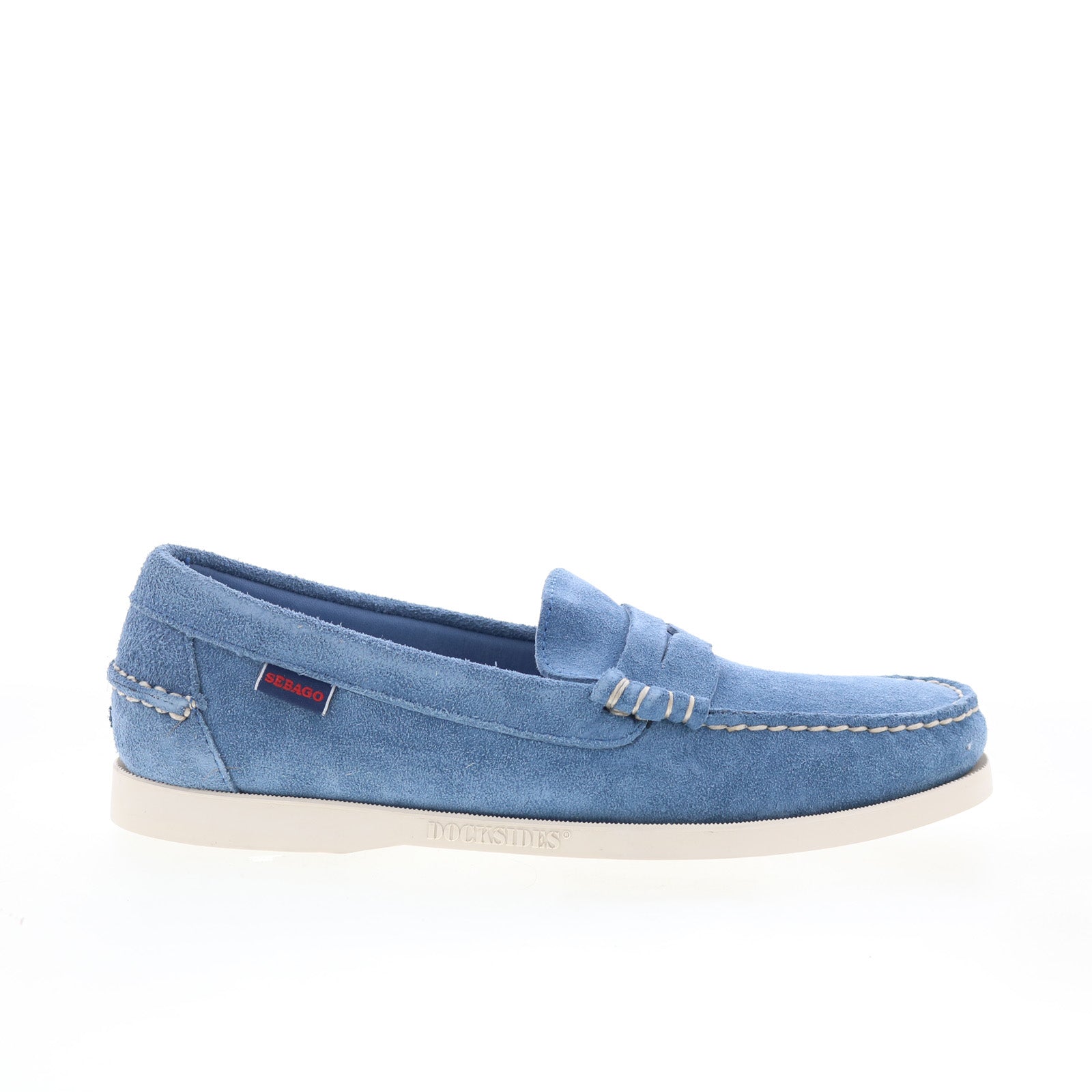 Sebago Dan Boat Flesh Out Mens Blue Suede Loafers & Slip Ons Casual Sh ...