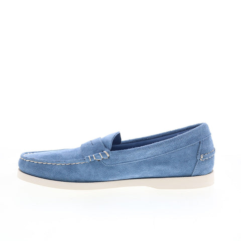 Sebago Dan Boat Roughout Mens Blue Loafers & Slip Ons Casual Shoes