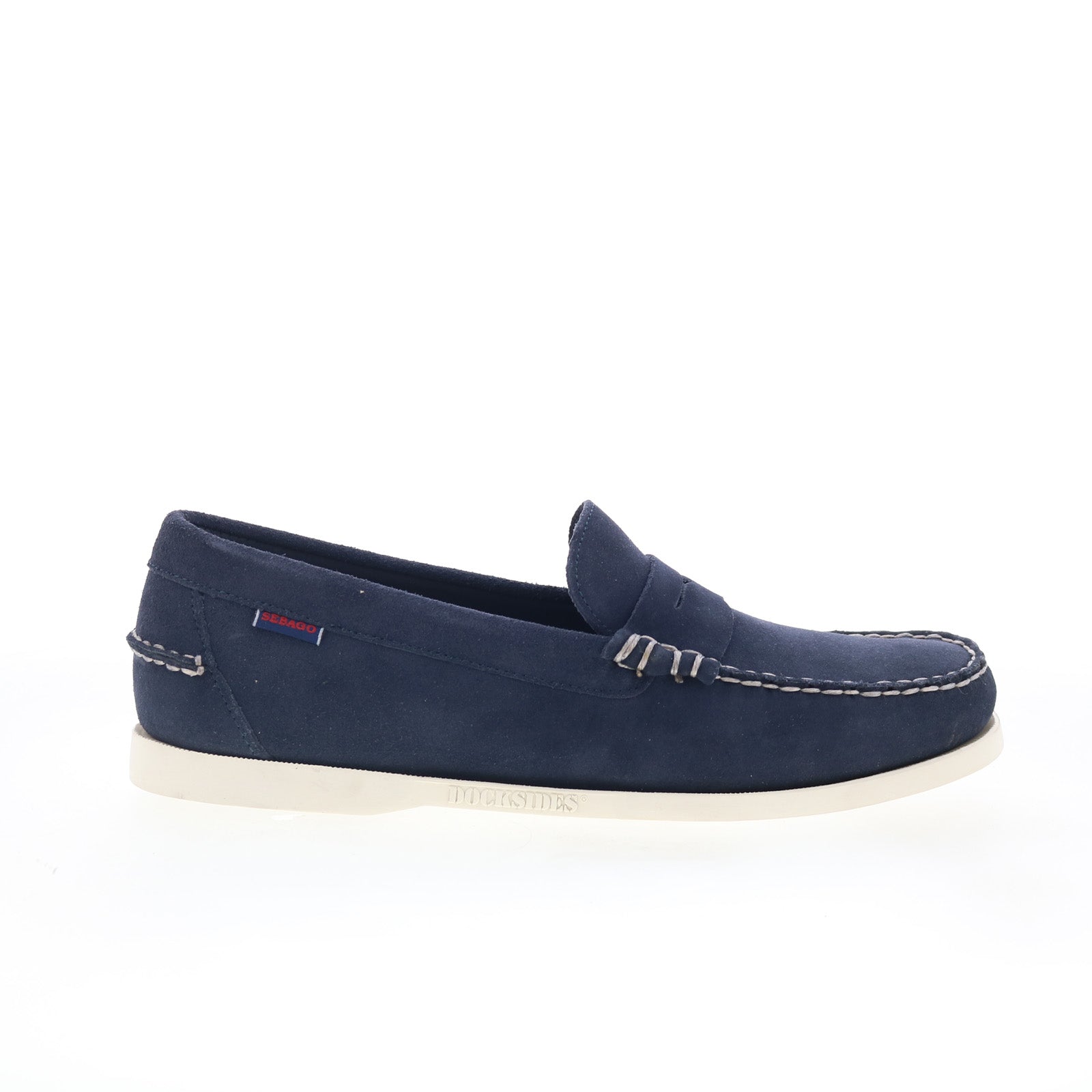 Sebago Dan Boat Roughout Mens Blue Loafers Slip Ons Casual Shoes - Main Image
