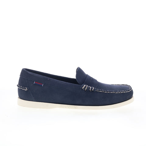 Sebago Dan Boat Roughout Mens Blue Loafers & Slip Ons Casual Shoes