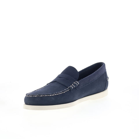 Sebago Dan Boat Roughout Mens Blue Loafers & Slip Ons Casual Shoes