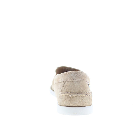 Sebago Frank Boat Roughout Mens Beige Suede Loafers & Slip Ons Casual Shoes