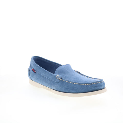 Sebago Frank Boat Roughout Mens Blue Loafers & Slip Ons Casual Shoes