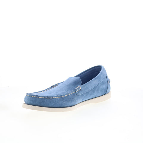 Sebago Frank Boat Roughout Mens Blue Loafers & Slip Ons Casual Shoes