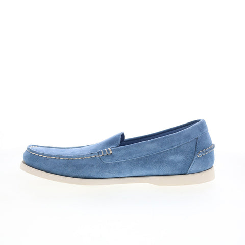 Sebago Frank Boat Roughout Mens Blue Loafers & Slip Ons Casual Shoes