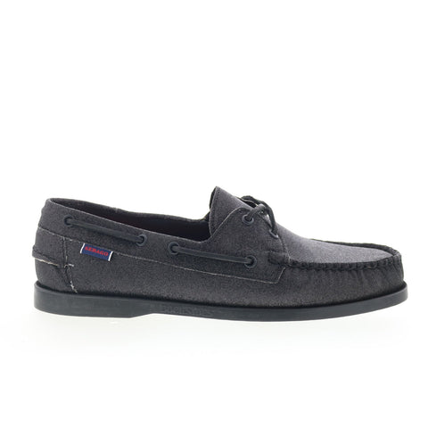 Sebago Portland Glitter Mens Black Synthetic Loafers & Slip Ons Boat Shoes