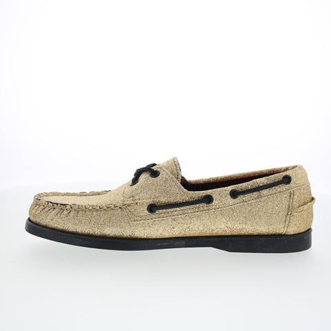 Sebago Portland Glitter Mens Gold Synthetic Loafers & Slip Ons Boat Shoes