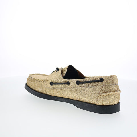 Sebago Portland Glitter Mens Gold Synthetic Loafers & Slip Ons Boat Shoes