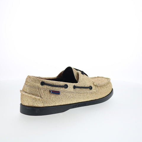Sebago Portland Glitter Mens Gold Synthetic Loafers & Slip Ons Boat Shoes
