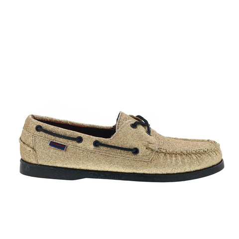 Sebago Portland Glitter Mens Gold Synthetic Loafers & Slip Ons Boat Shoes