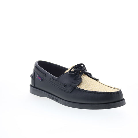 Sebago Portland Vamp Glitter Mens Black Loafers & Slip Ons Boat Shoes