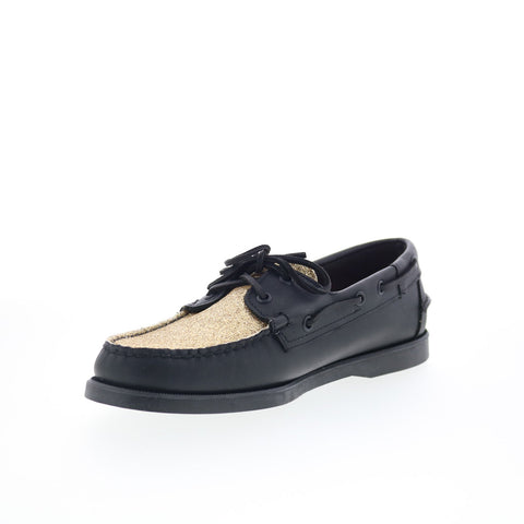 Sebago Portland Vamp Glitter Mens Black Loafers & Slip Ons Boat Shoes