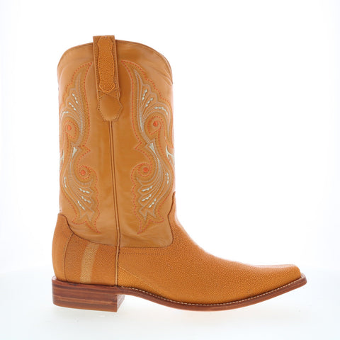 Los Altos Rowstone Square Toe Stingray Mens Brown Wide Cowboy Western Boots